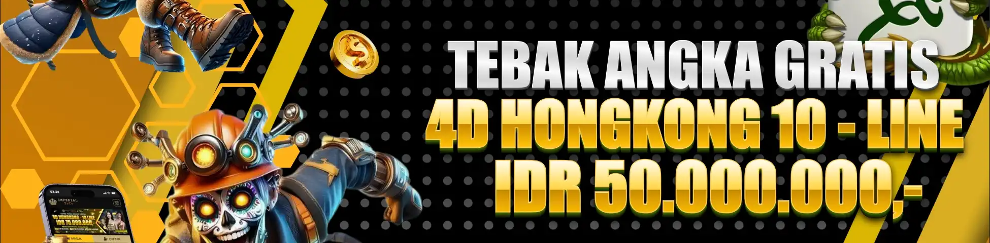 PROMO 50 juta 4D - 10 line FREEBET HONGKONG